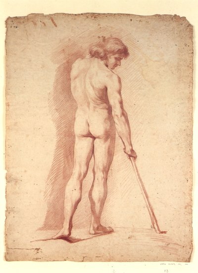 Standing Male Nude from the Back by Peter Anton von Verschaffelt